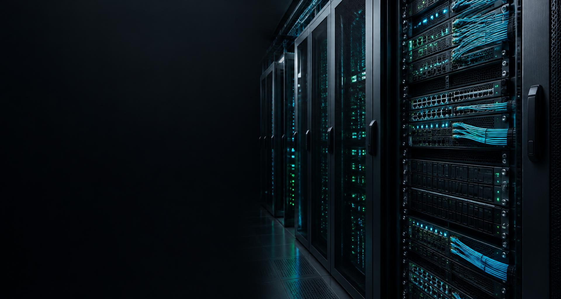 Secure server infrastructure with fiber-optic connections